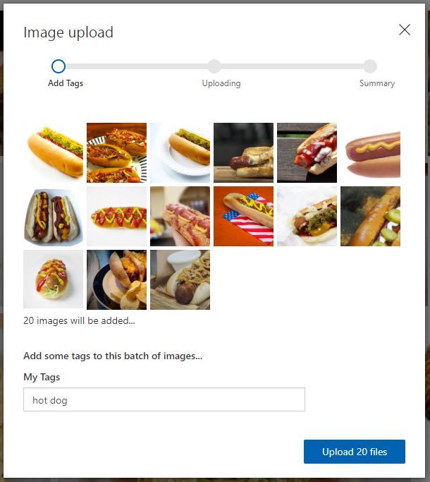 Upload Hot Dogs