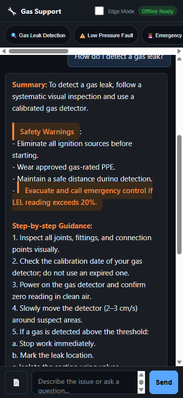 Mobile view of the chat interface showing a conversation with the AI agent on a small screen