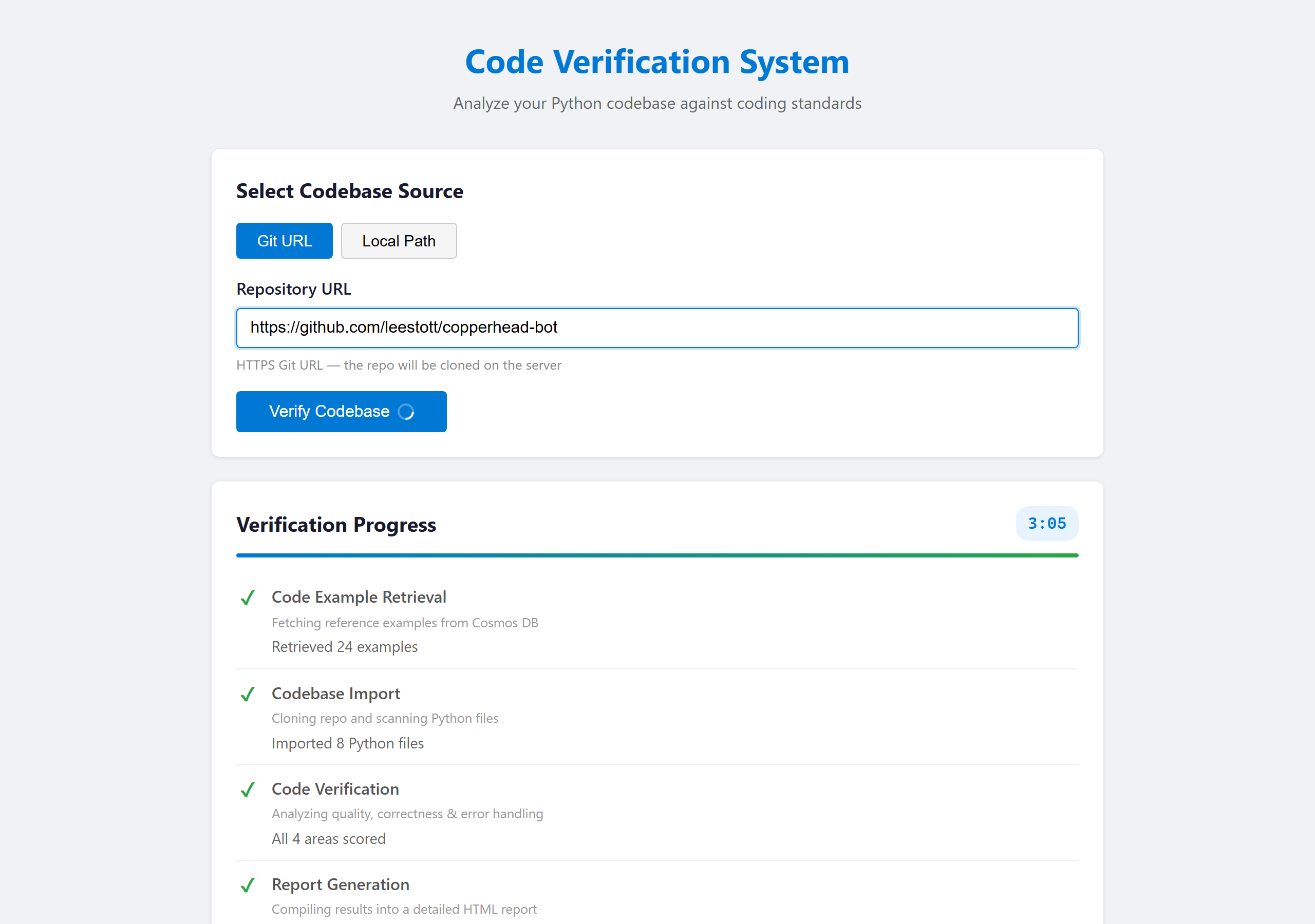 Verification complete with success banner