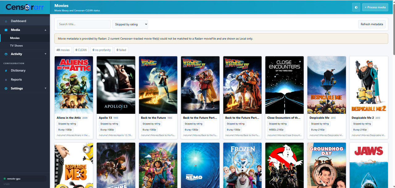 Censorarr Movies library