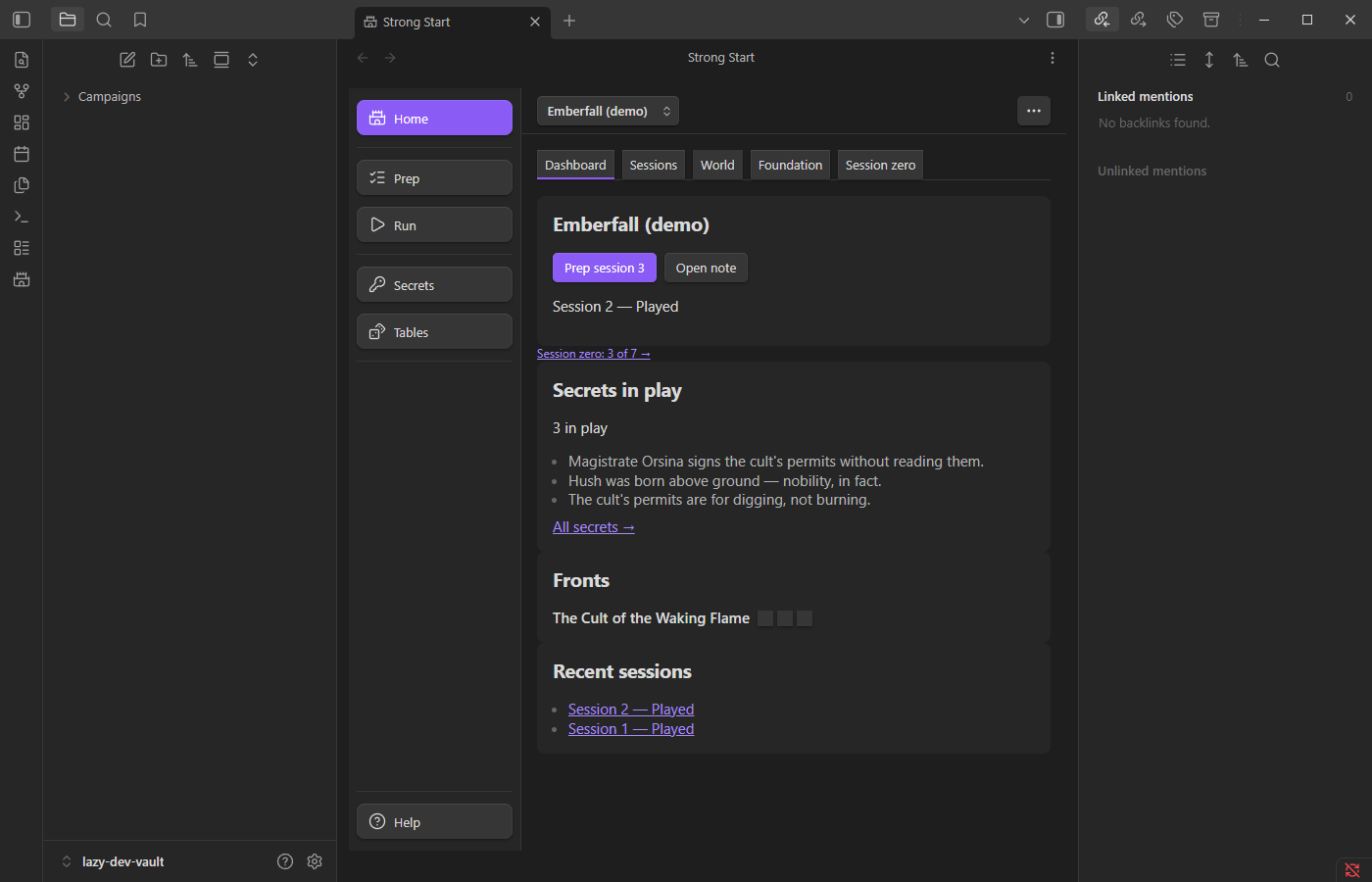 Campaign dashboard