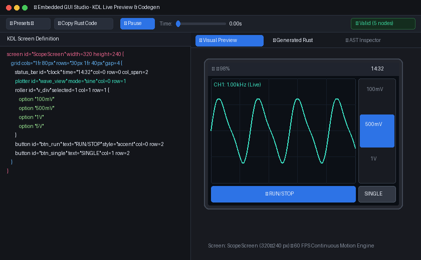 Embedded GUI Studio Preview