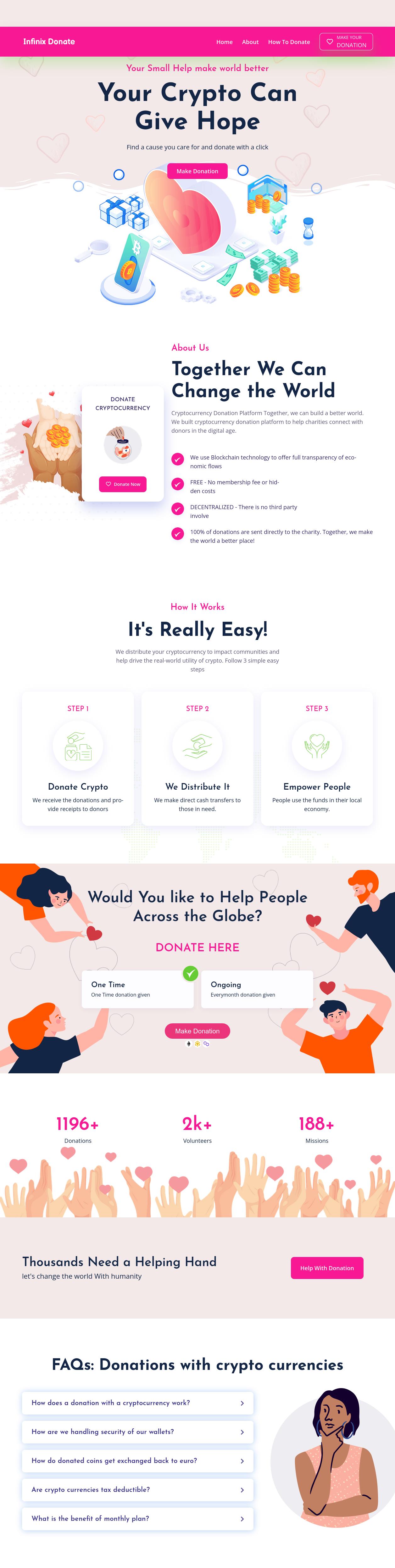InfinixDonate - Decentralized Multichain P2P Cryptocurrency Donation Application