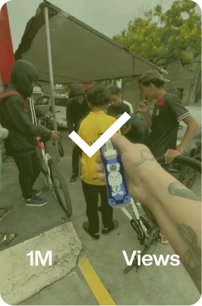 Green card with a phone displaying a video