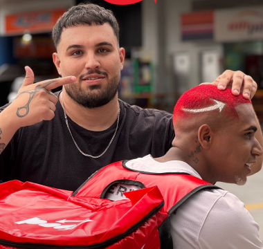 Two men posing for a photo