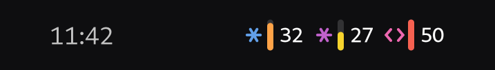 The GNOME top bar with one meter per account