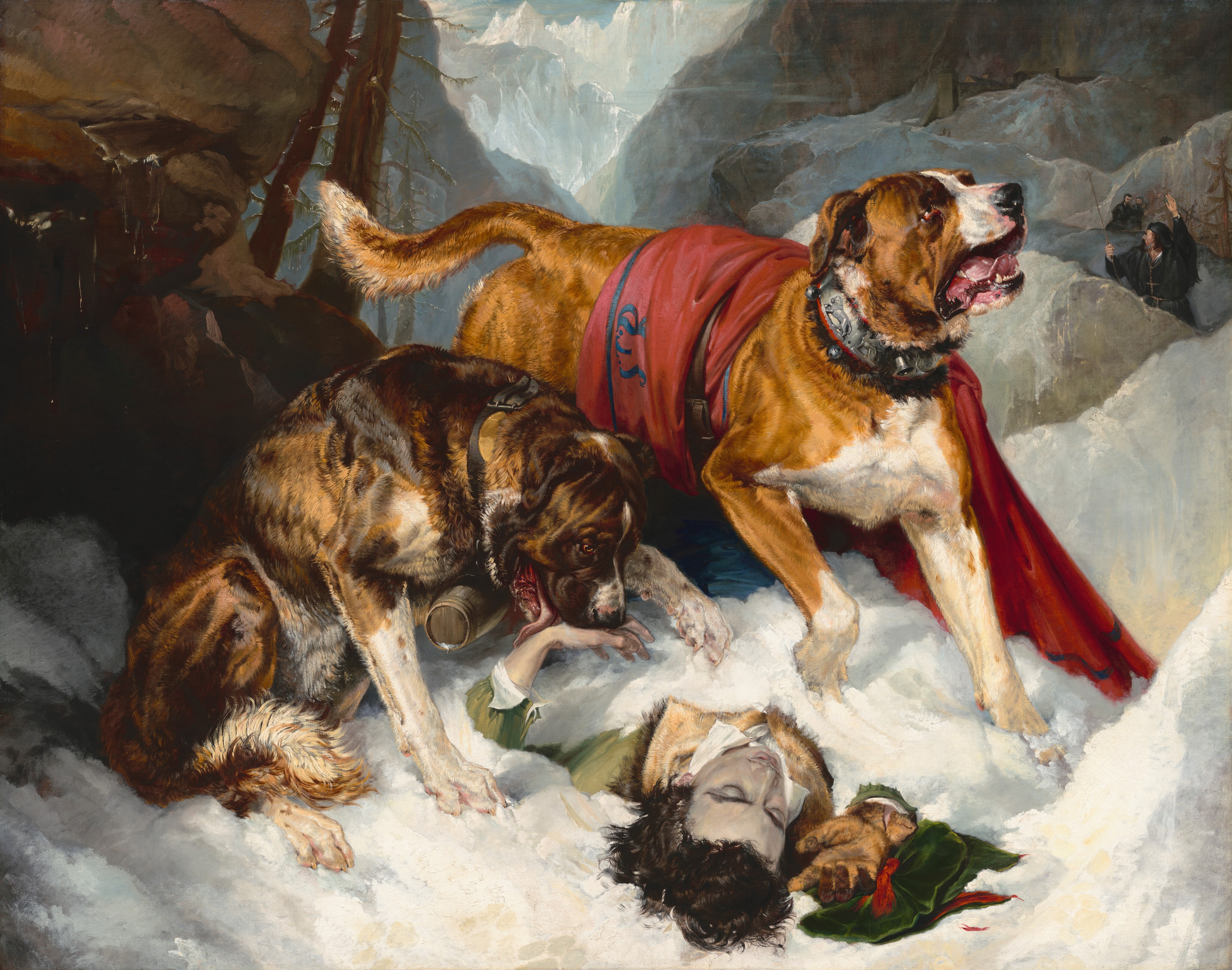 Sir Edwin Henry Landseer - Alpine Mastiffs Reanimating a Distressed Traveler