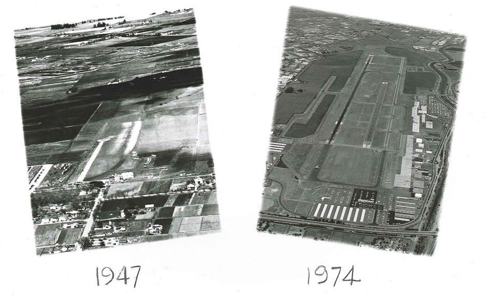 San Jose Airport 1947 VS 1974