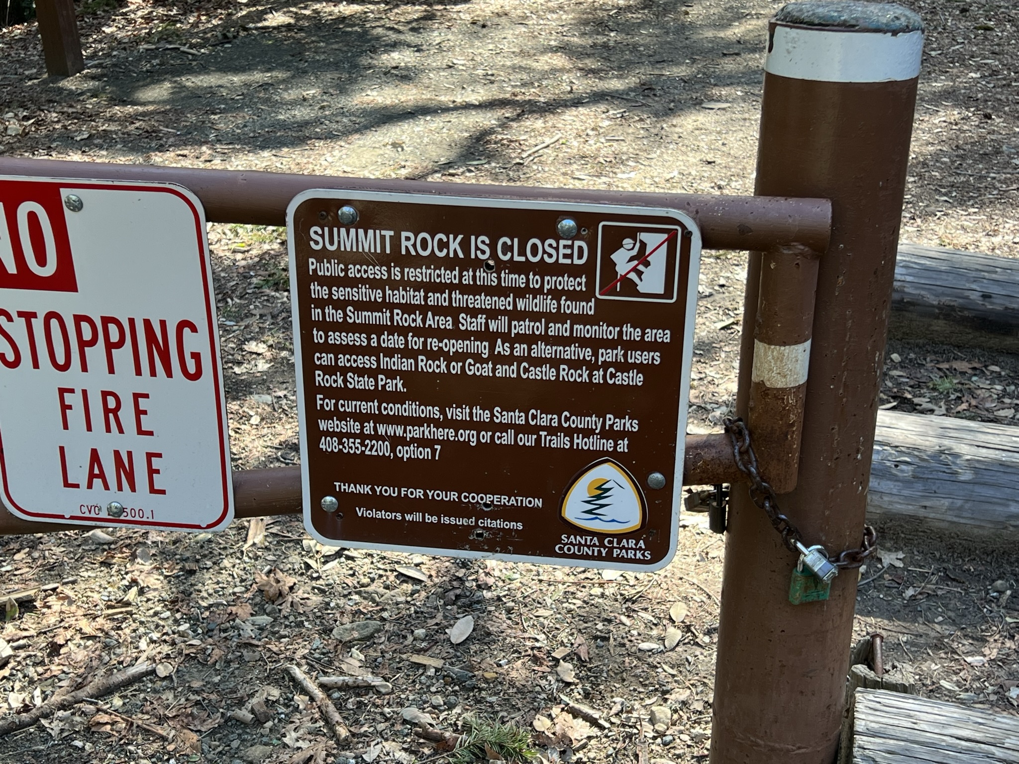 太可惜了，Summit Rock 已经暂时关闭，去不了了