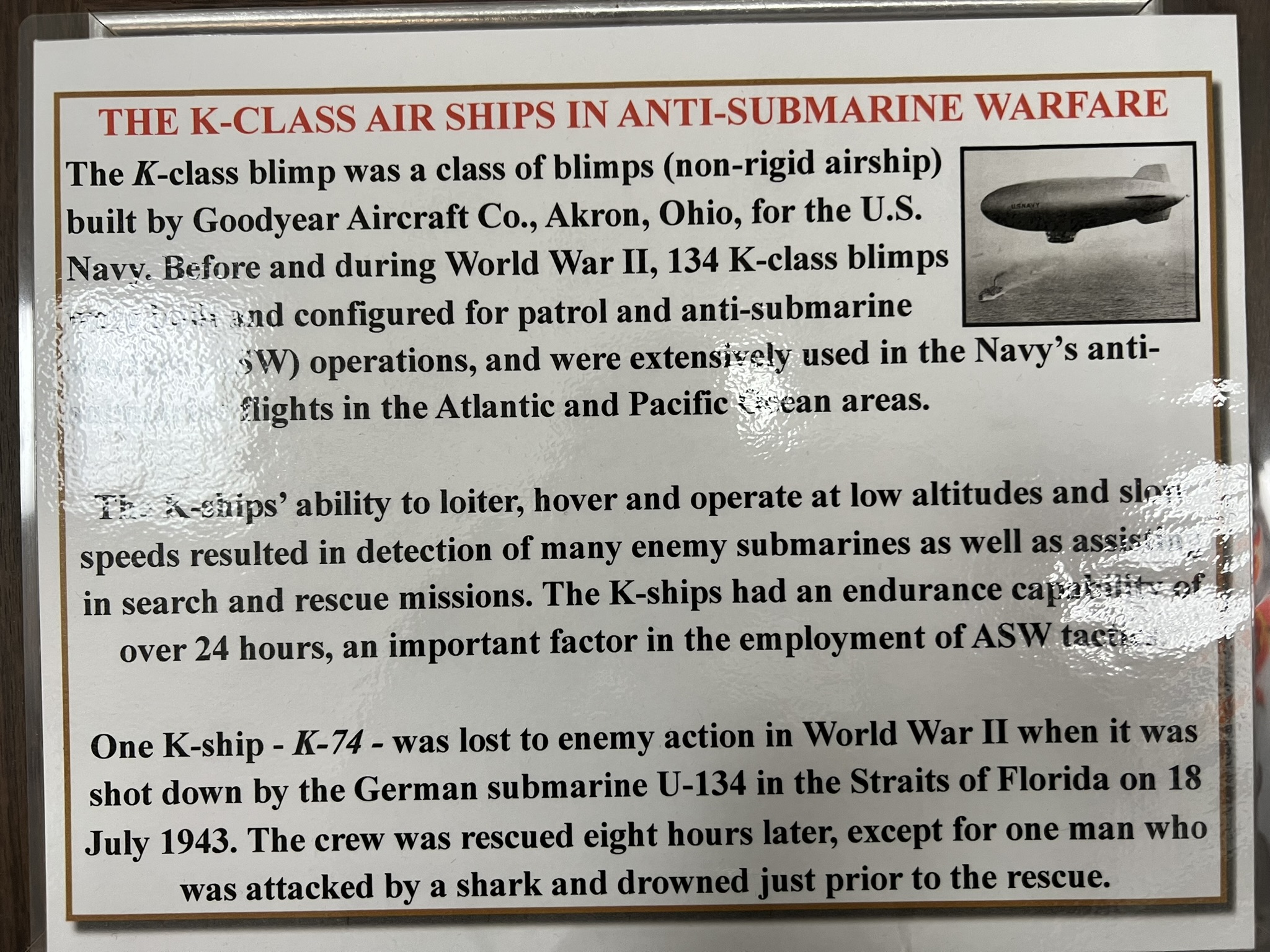 K 级飞艇是用来反潜的，但是这个 K-74 却被潜艇击落了