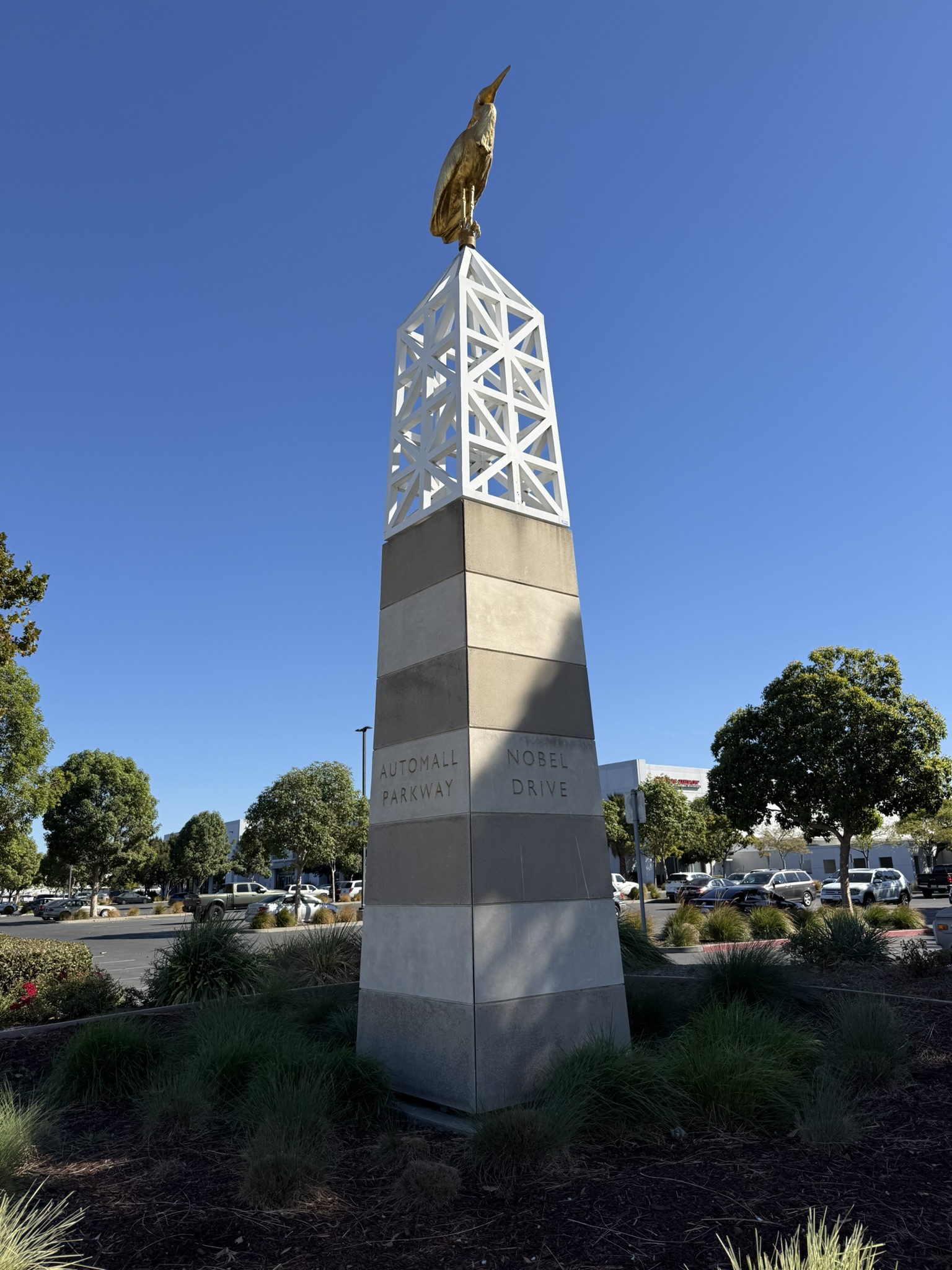 Golden Heron Sculpture