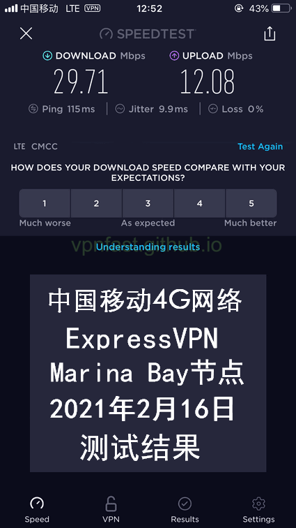 iPhone ExpressVPN节点测速