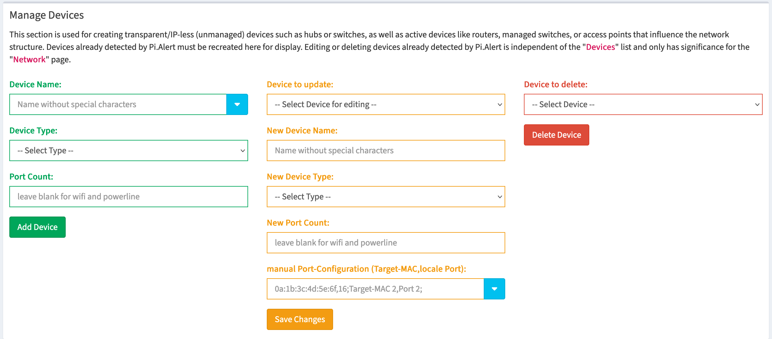 Manage Net Devices