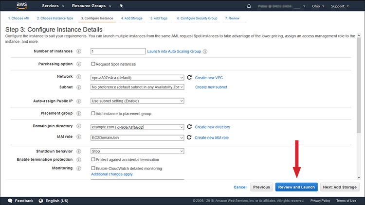 Launch instance - join form