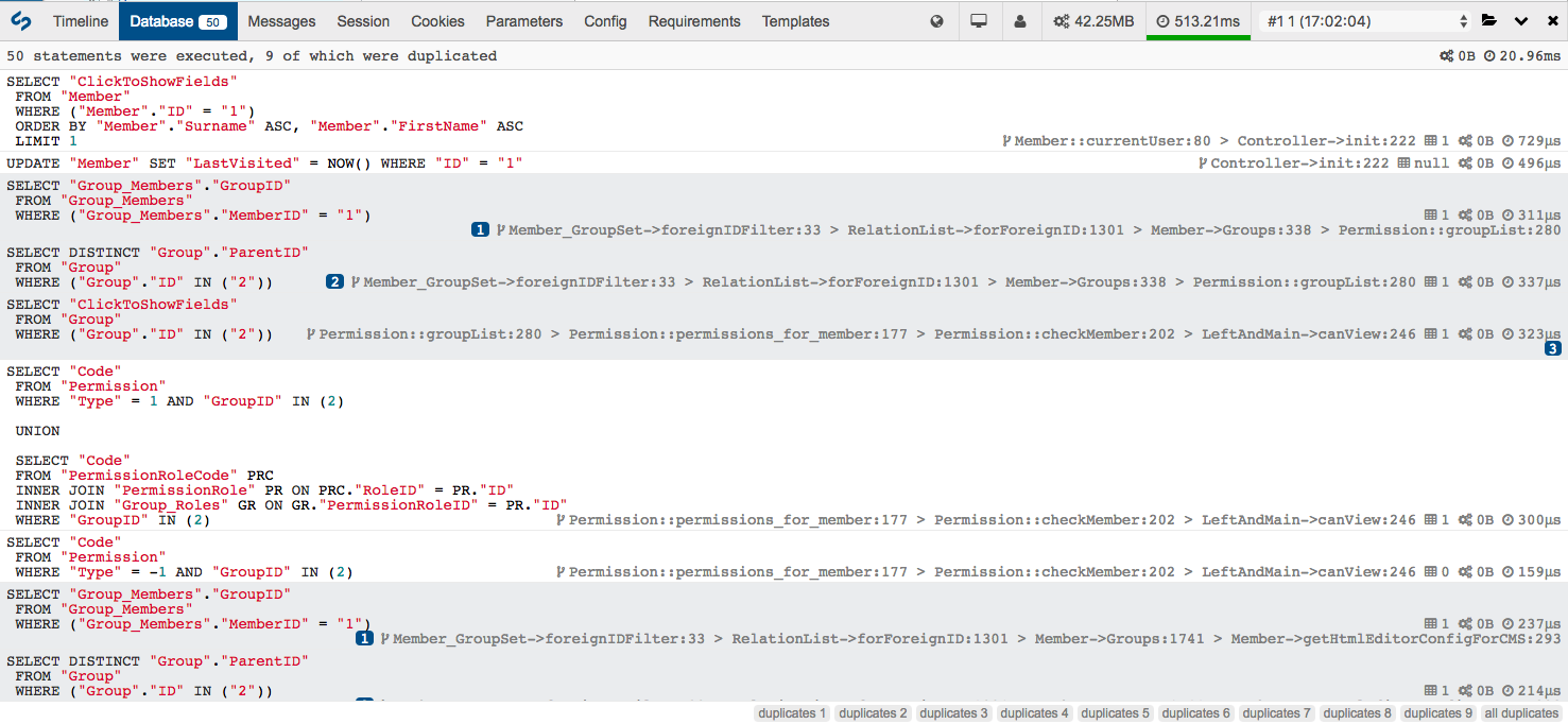 Database profiling