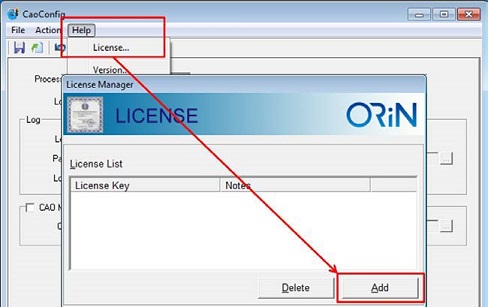 License registration for ORiN2 SDK - 1