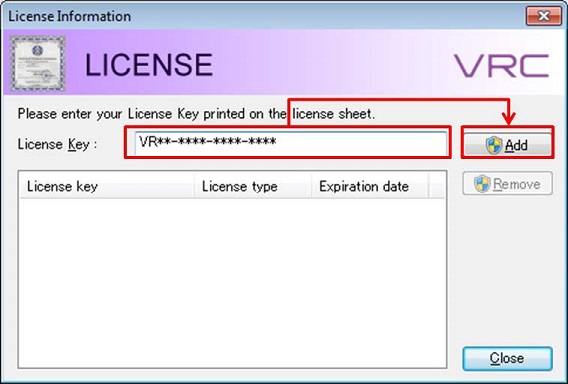 License registration for VRC and WINCAPSIII - 2