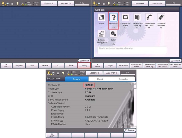 Read RC8 controller serial number