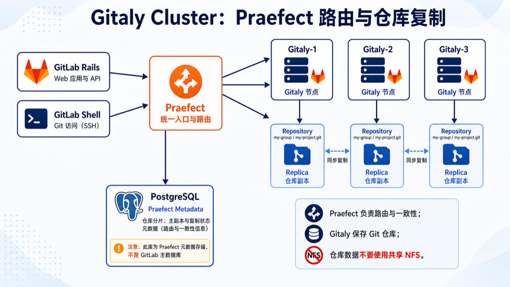 Gitaly Cluster 中 Praefect 的路由与仓库复制