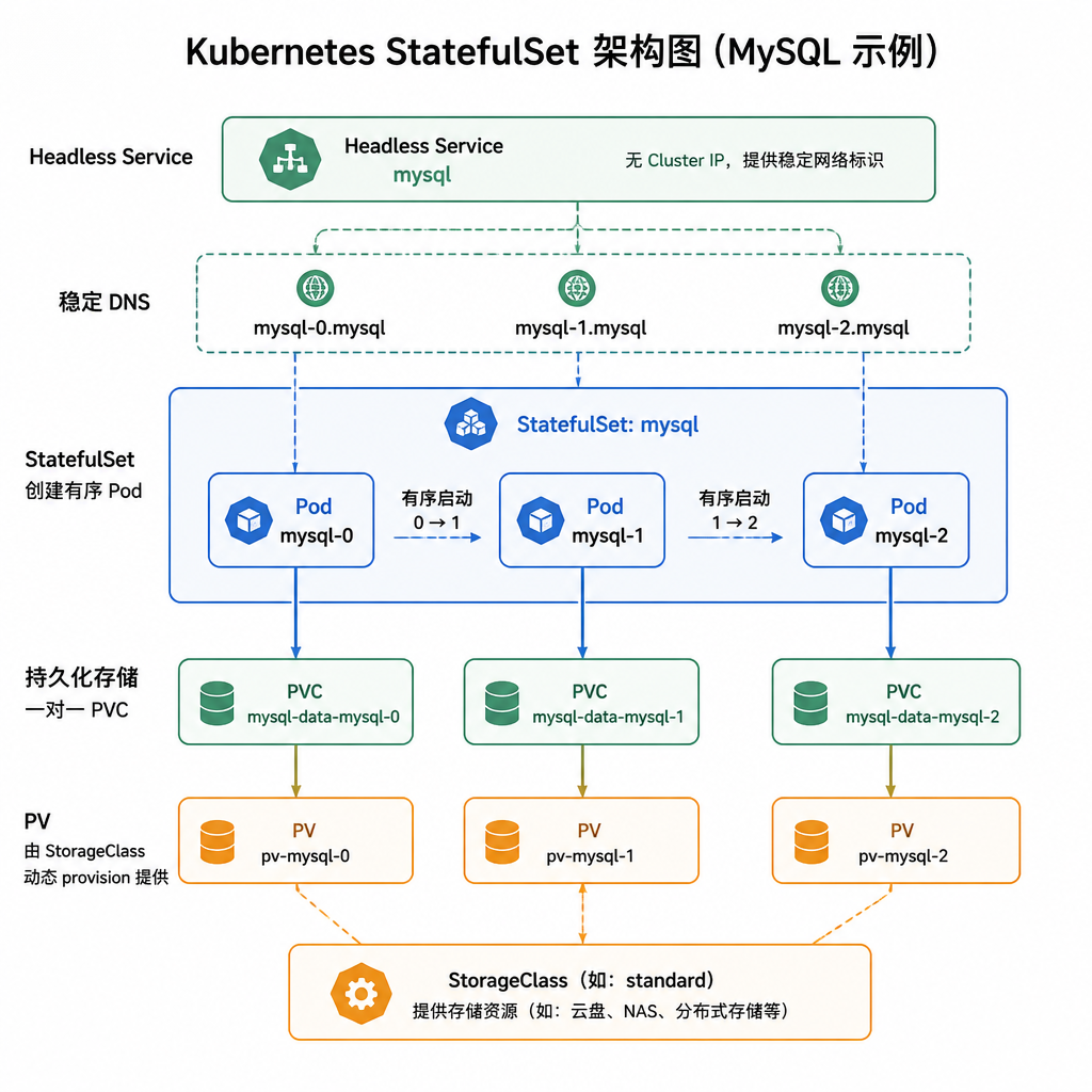 Kubernetes StatefulSet 稳定身份与存储关系