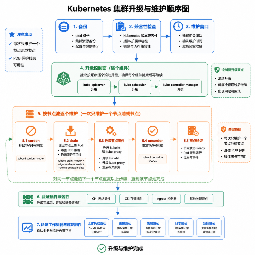 Kubernetes 集群升级与维护顺序