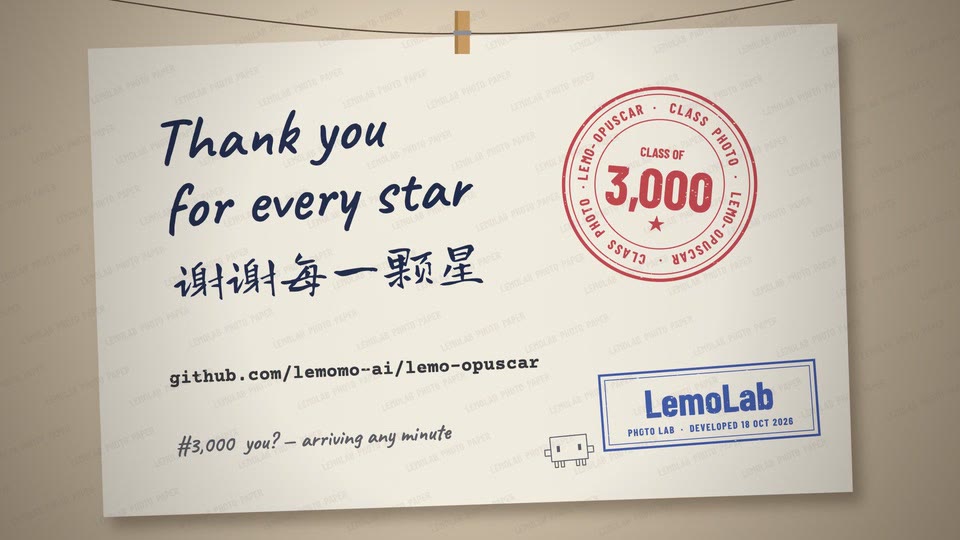 3,000 stars · Class Photo (48 s)