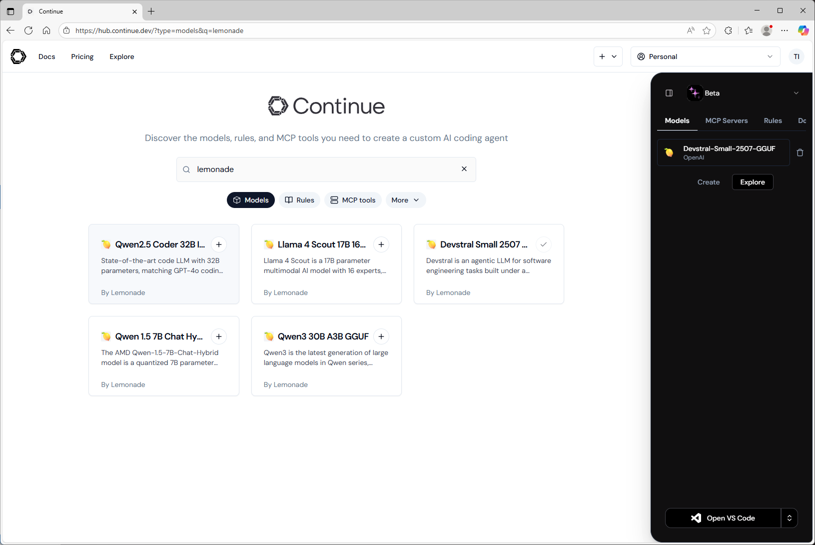 Continue Configuration Settings