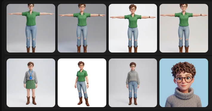 2D avatar variations