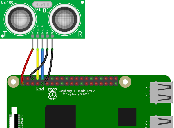 wiring connections between Raspberry Pi and US-100