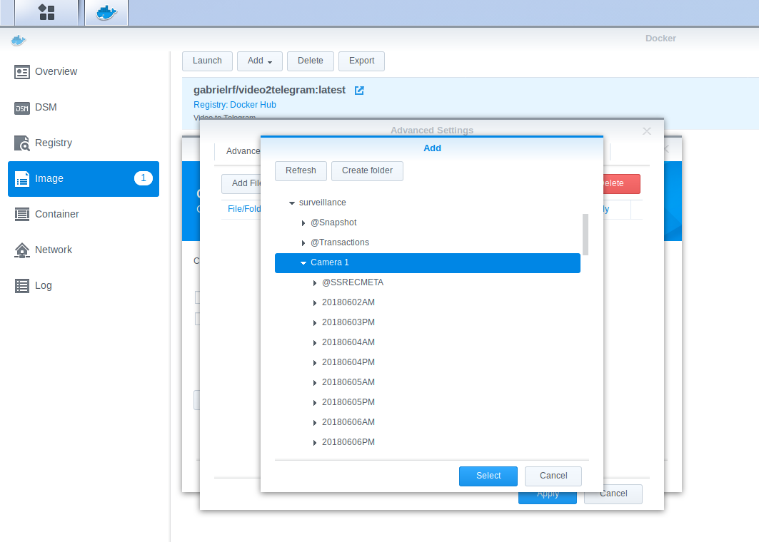 Synology Container Launch image 2