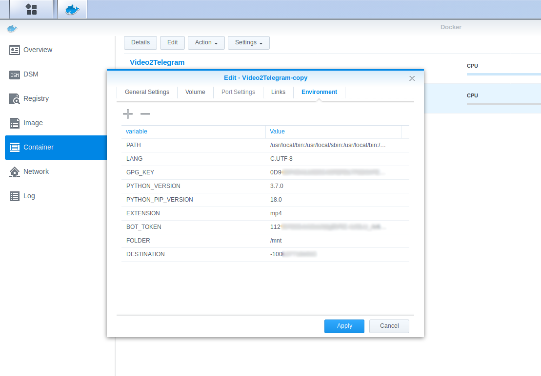 Synology Container Launch image 3