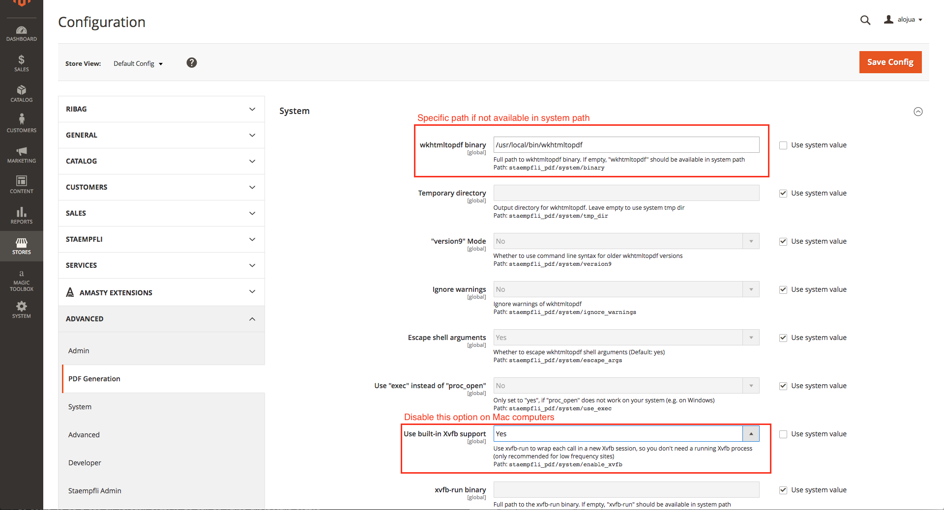 Admin Configuration