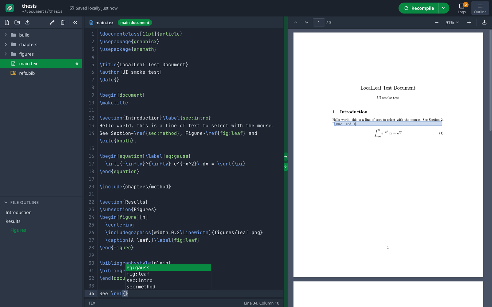 Autocompletion of \ref labels