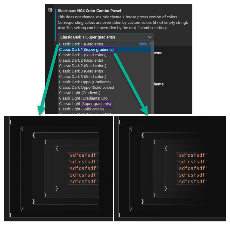 super gradients color combos in Blockman