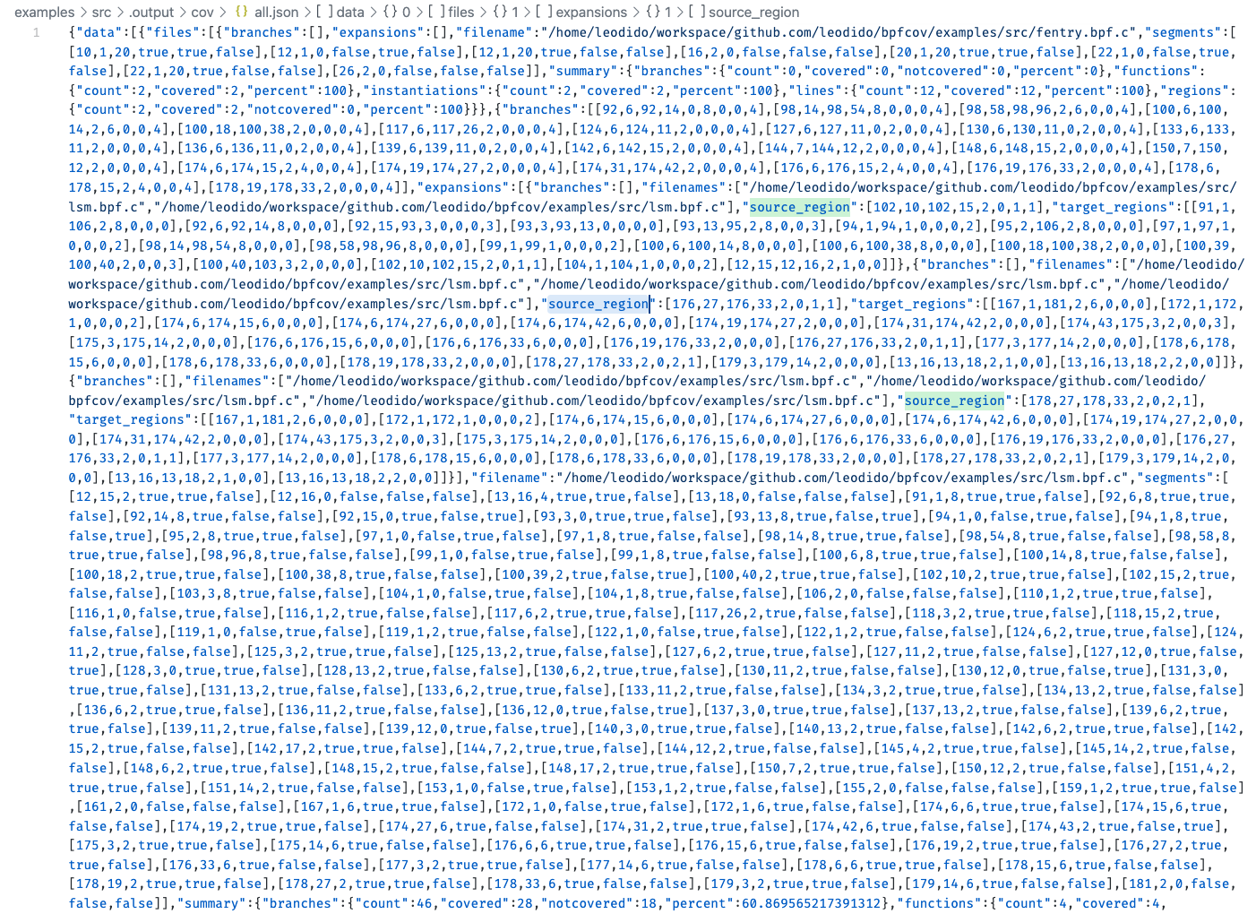 JSON report for multiple eBPF programs