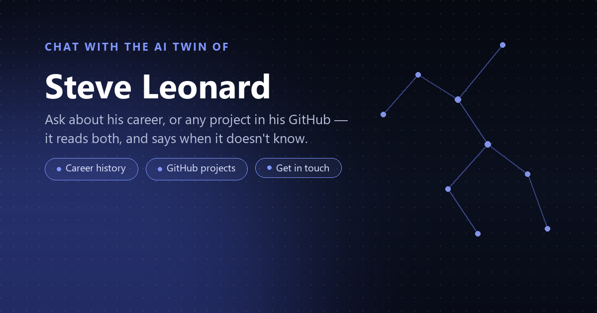 Chat with the AI twin of Steve Leonard