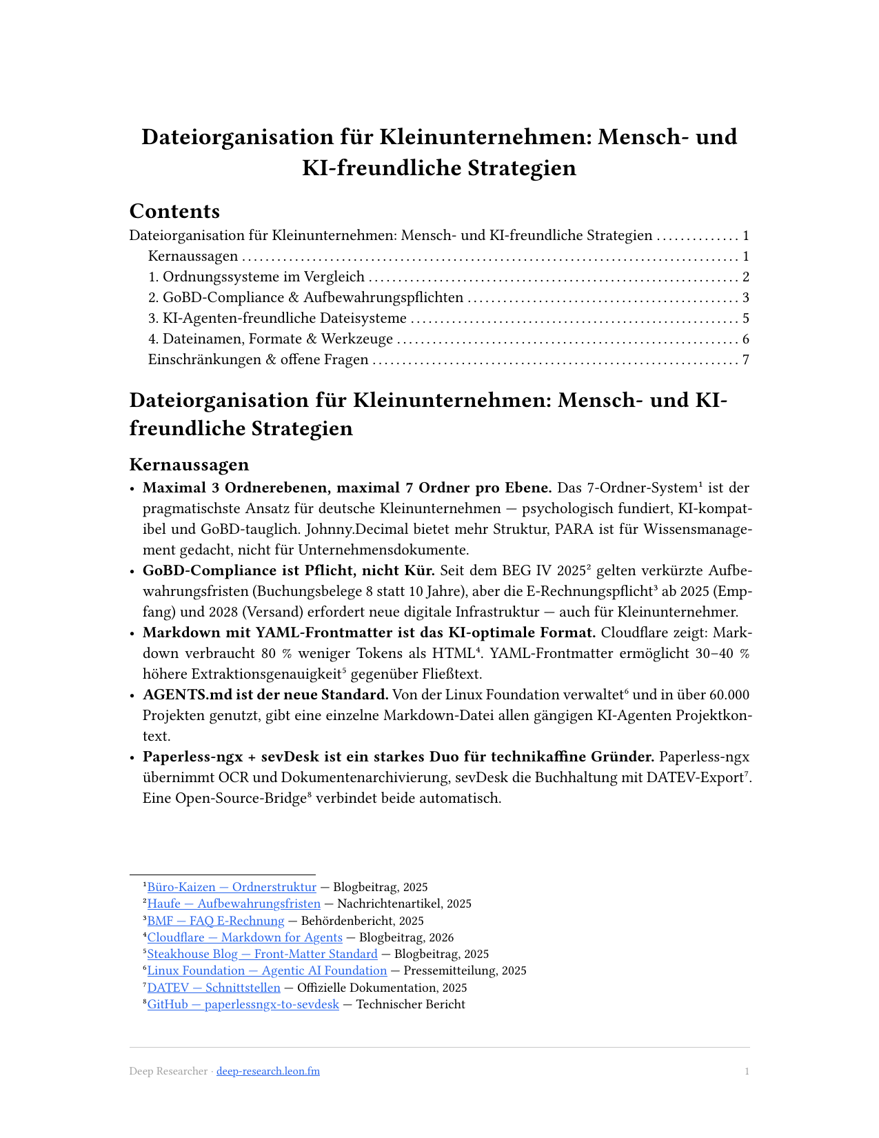 Dateiorganisation Report — Seite 1