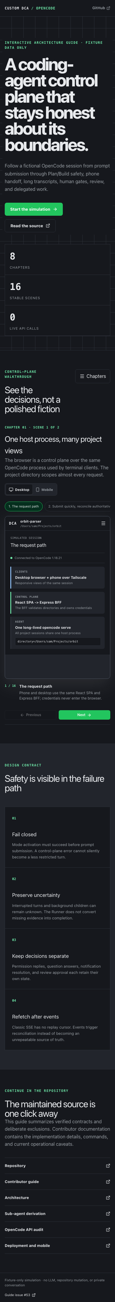 Full guide in dark mode on a phone