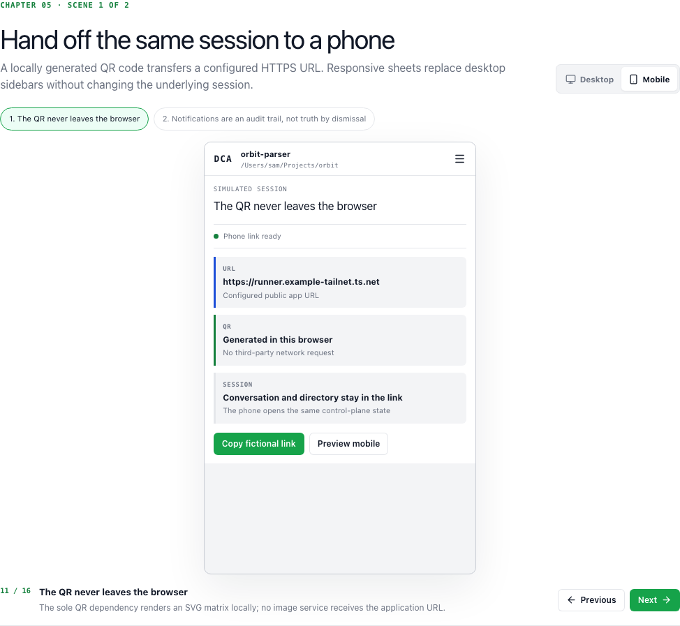 Phone handoff desktop