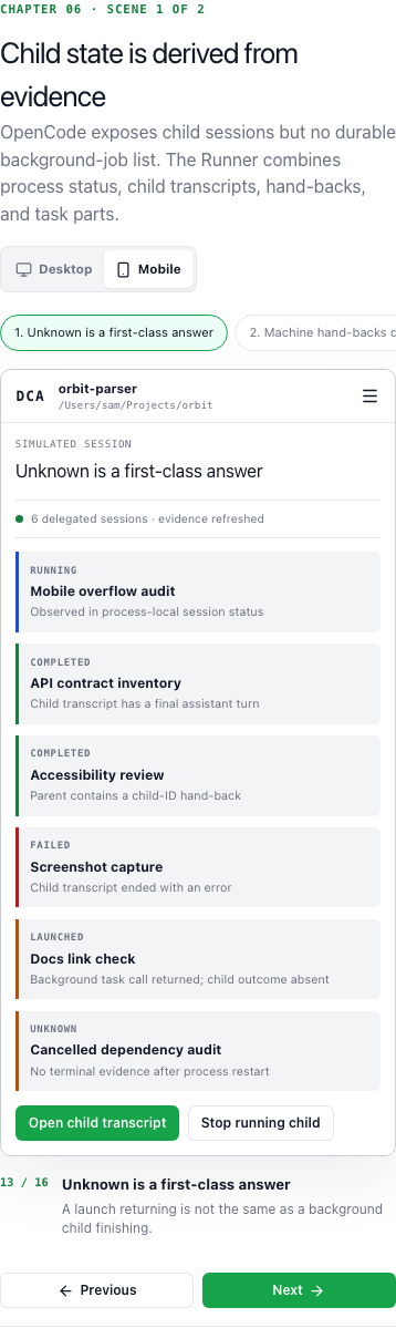 Subagent ledger mobile