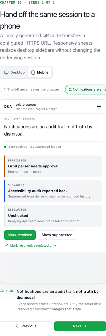 Notification resolved simulation