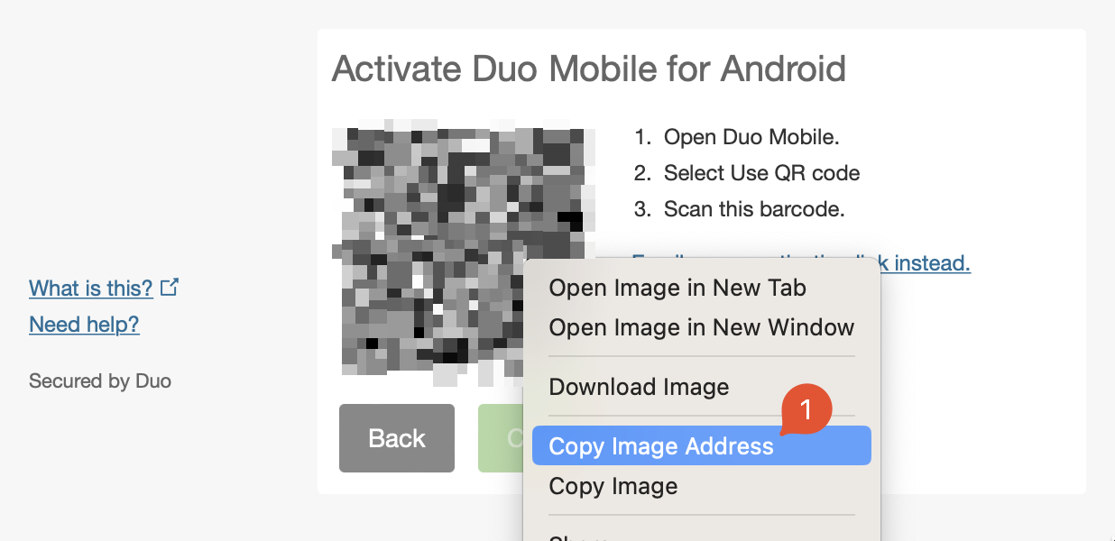 Copy the QR code image address