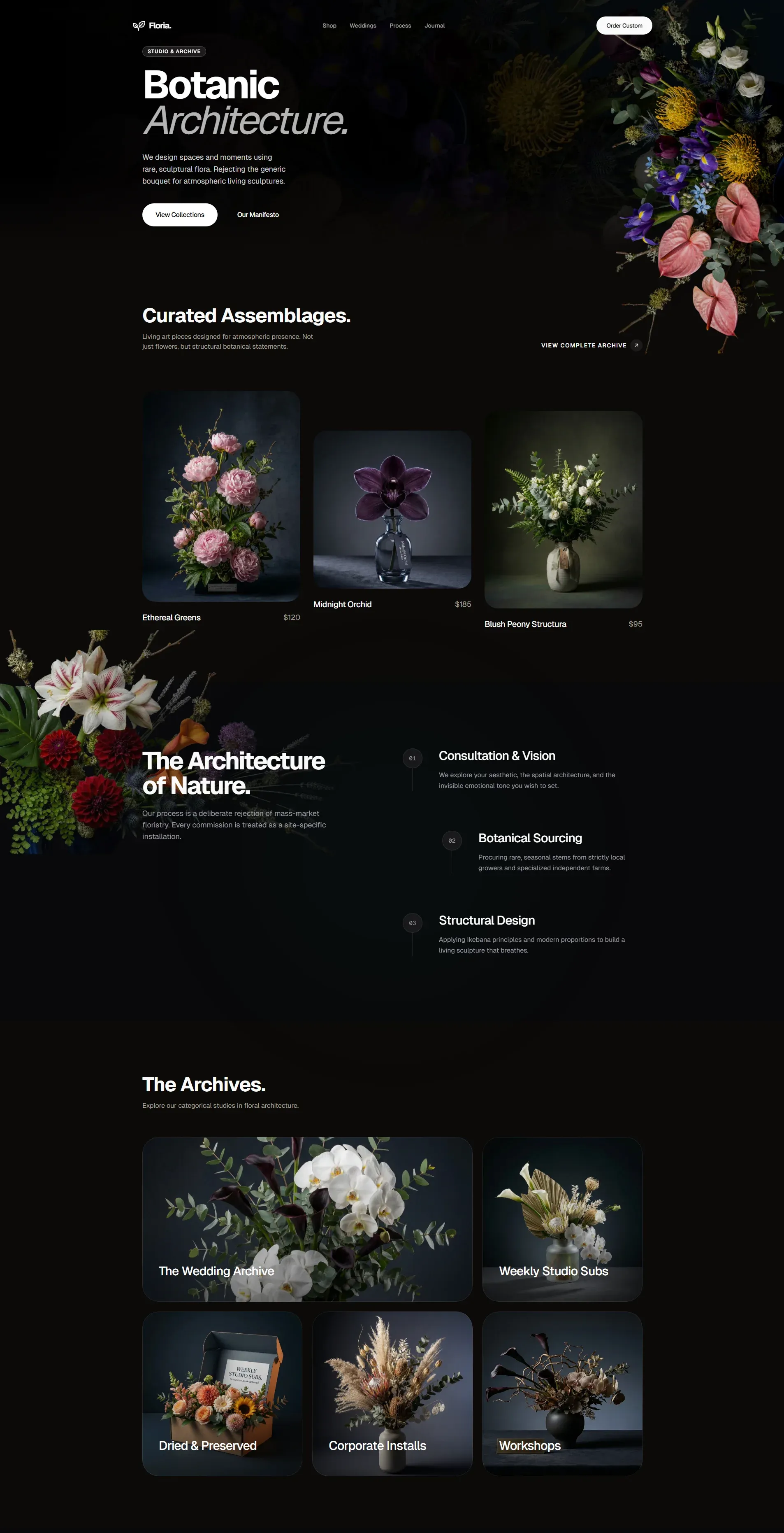 Floria - hero and navigation generated with Taste Skill