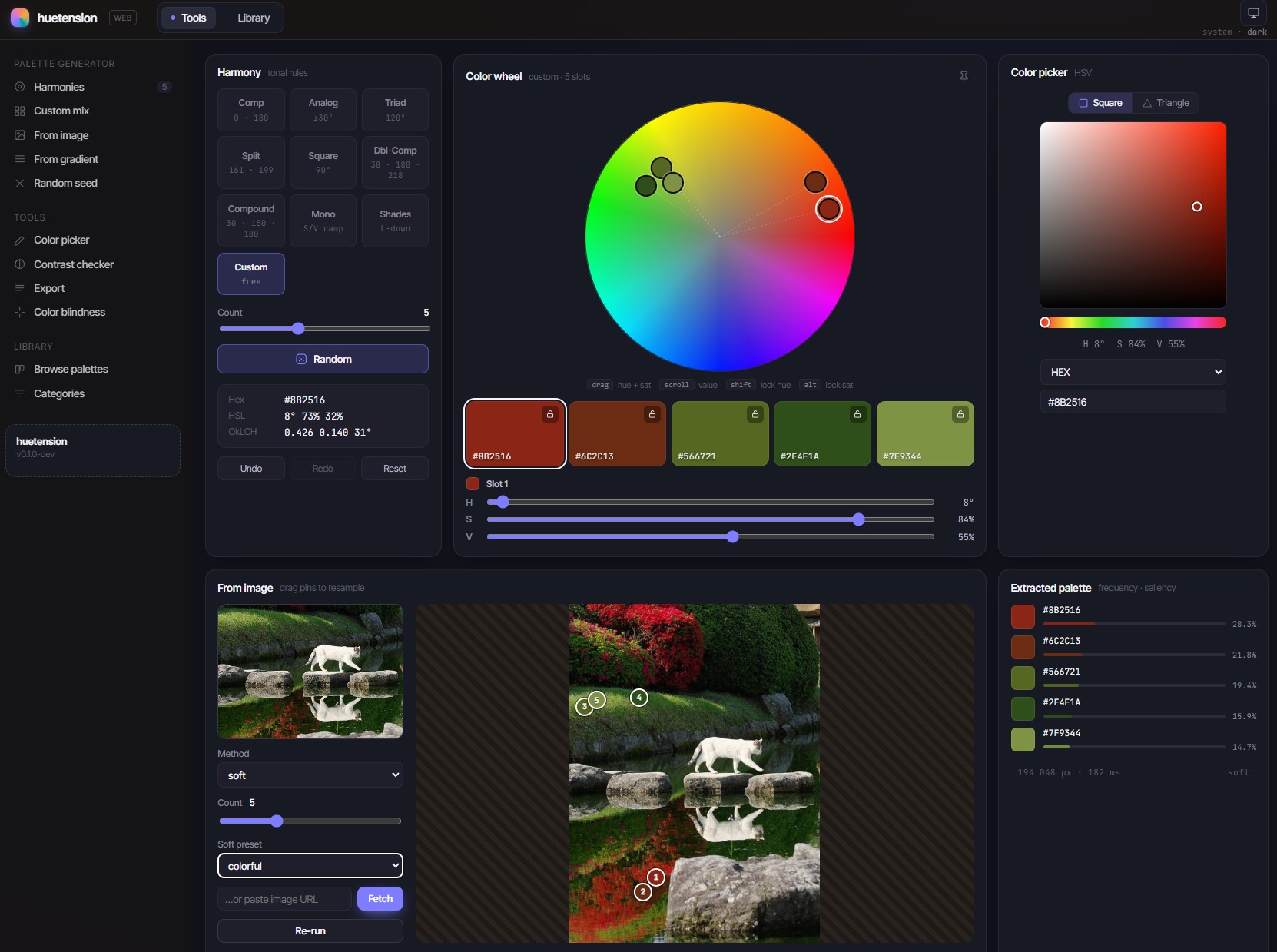 huetension web UI