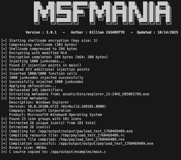 MsfMania 工具界面