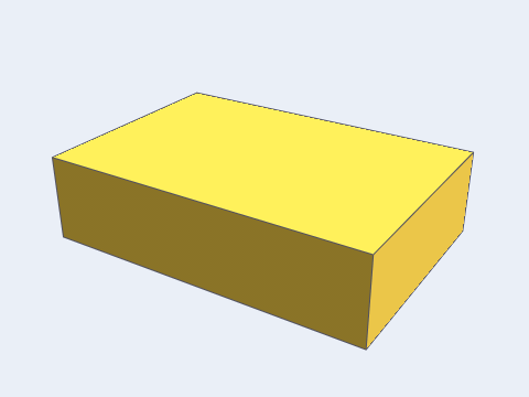 A plate's four upright edges become flat bevels