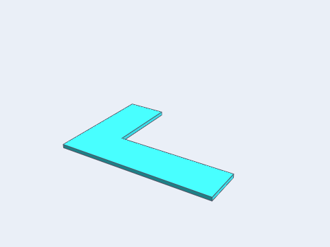 An L-shaped profile rises into an angle bracket