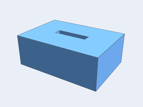 A shallow cavity widens into an open tray