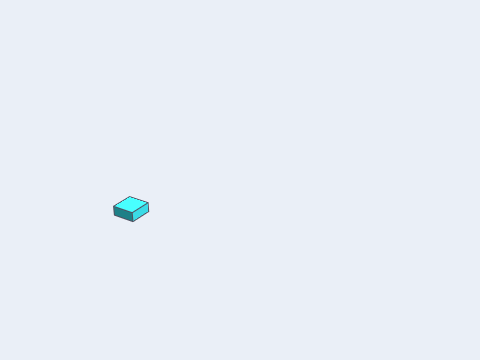 One square section rises, turns, extends, and turns again