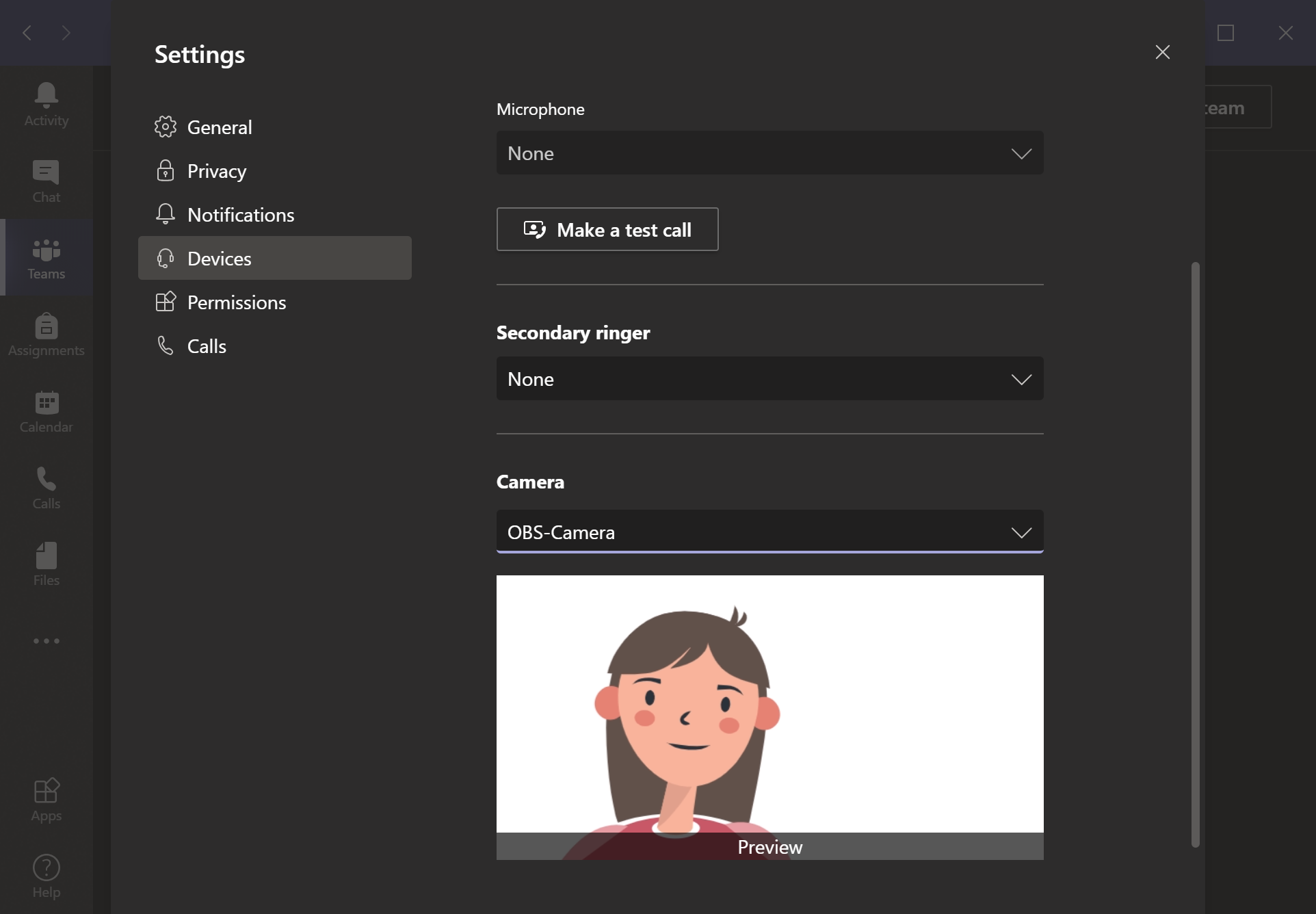Avatar Animator on Microsoft Teams: configuration